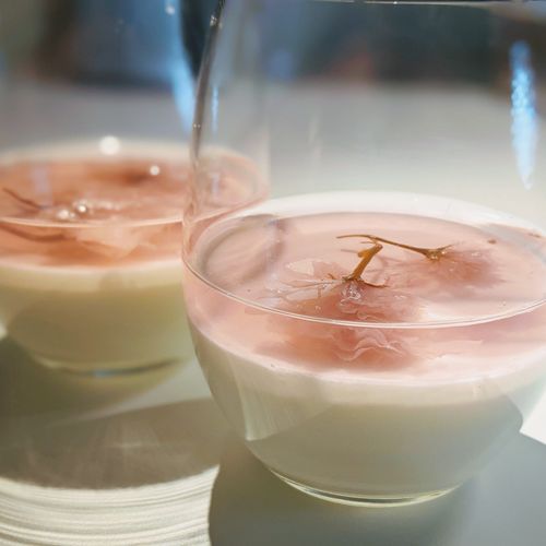 Cherry blossom milk pudding