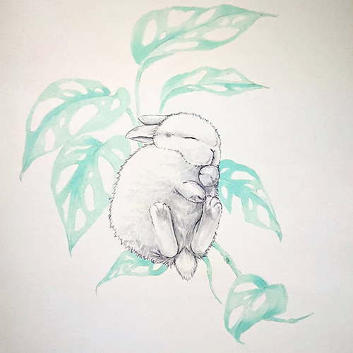 Monstera Bunny by Amanda Eldreth